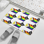 Biting Kitty Progress Pride Flag  Odorless Bath Mat