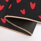 Hearts on Black Background Durable Bath Mat