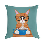Ginger Catpuccino Coffee Cat Soft High-Density Material Throw Pillow