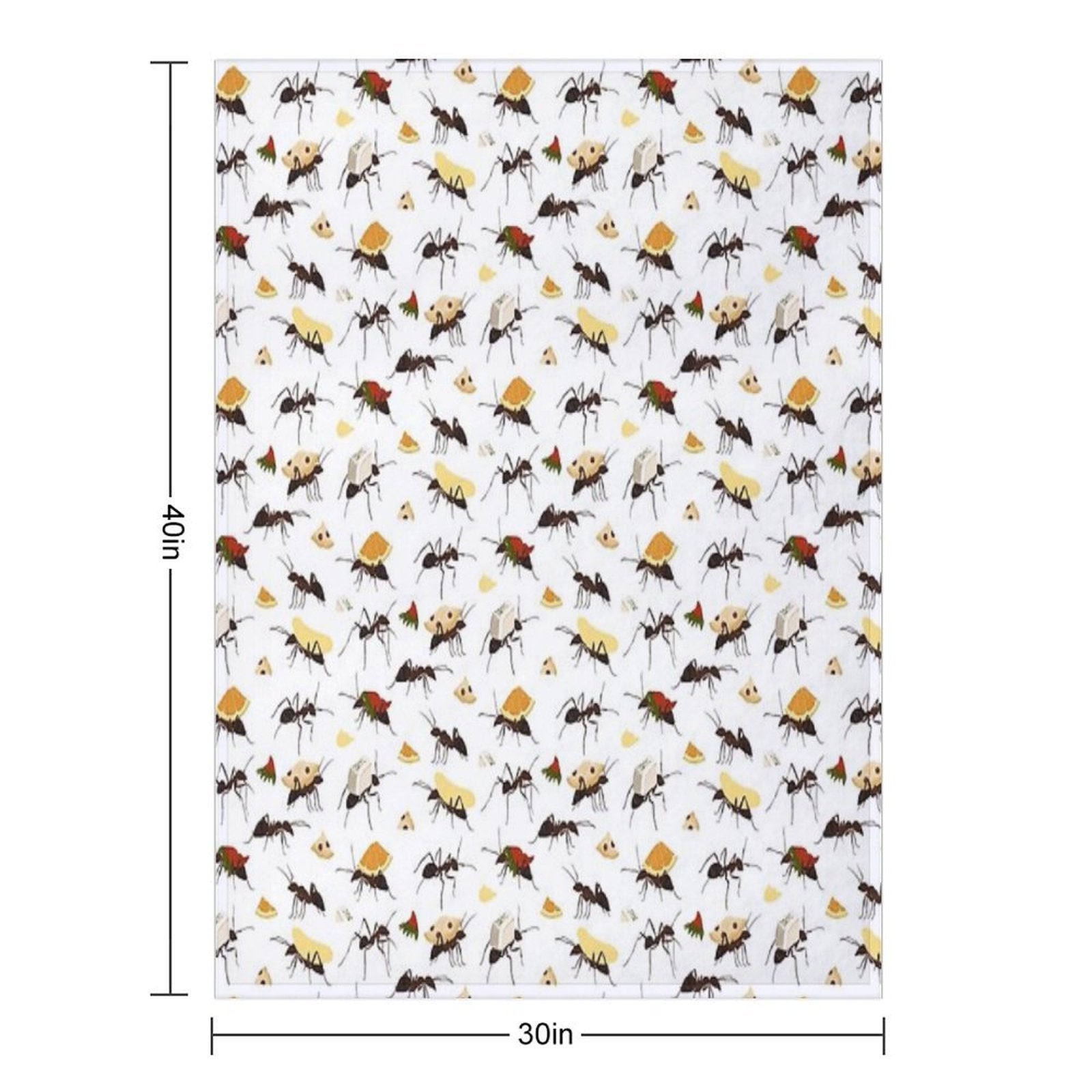 Ants Carrying Snacks Plush Throw Blanket