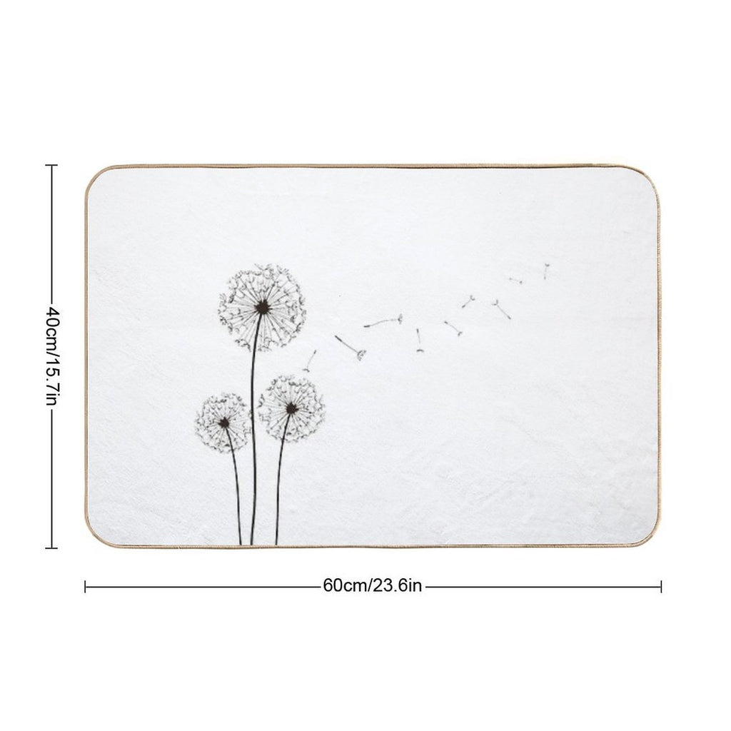 Dandelion Art Nature Design for Home Decor And Accessories  Non-Slip Bath Mat