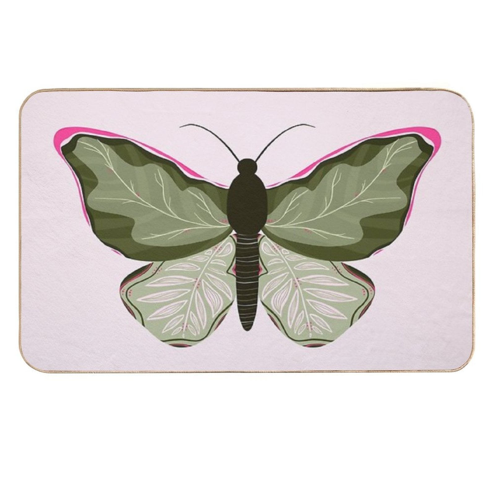 Monstera Butterfly  Anti-Trip Bath Mat