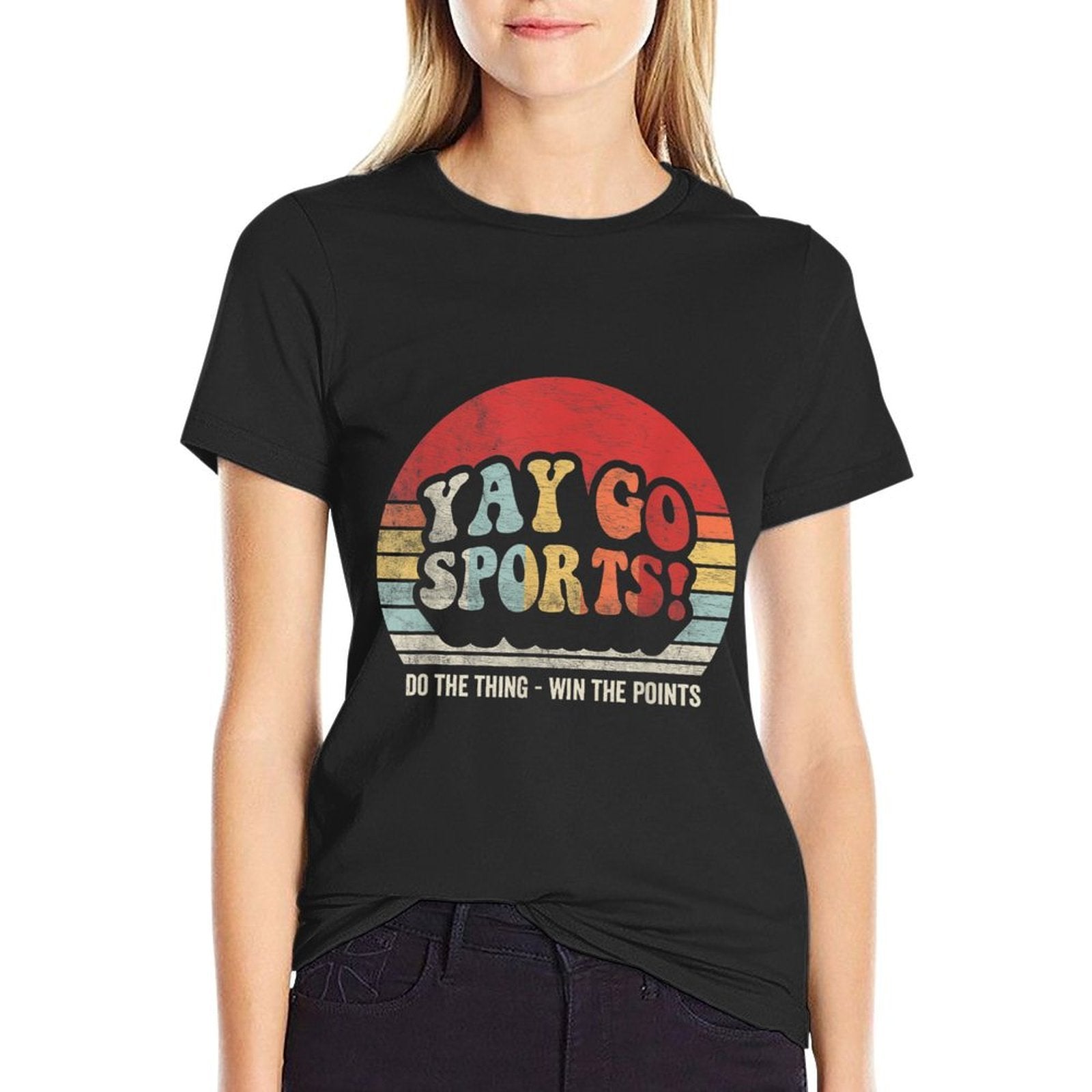 Vintage Retro Yay Go Sports! Funny Sports  Graphic-printed T-Shirt