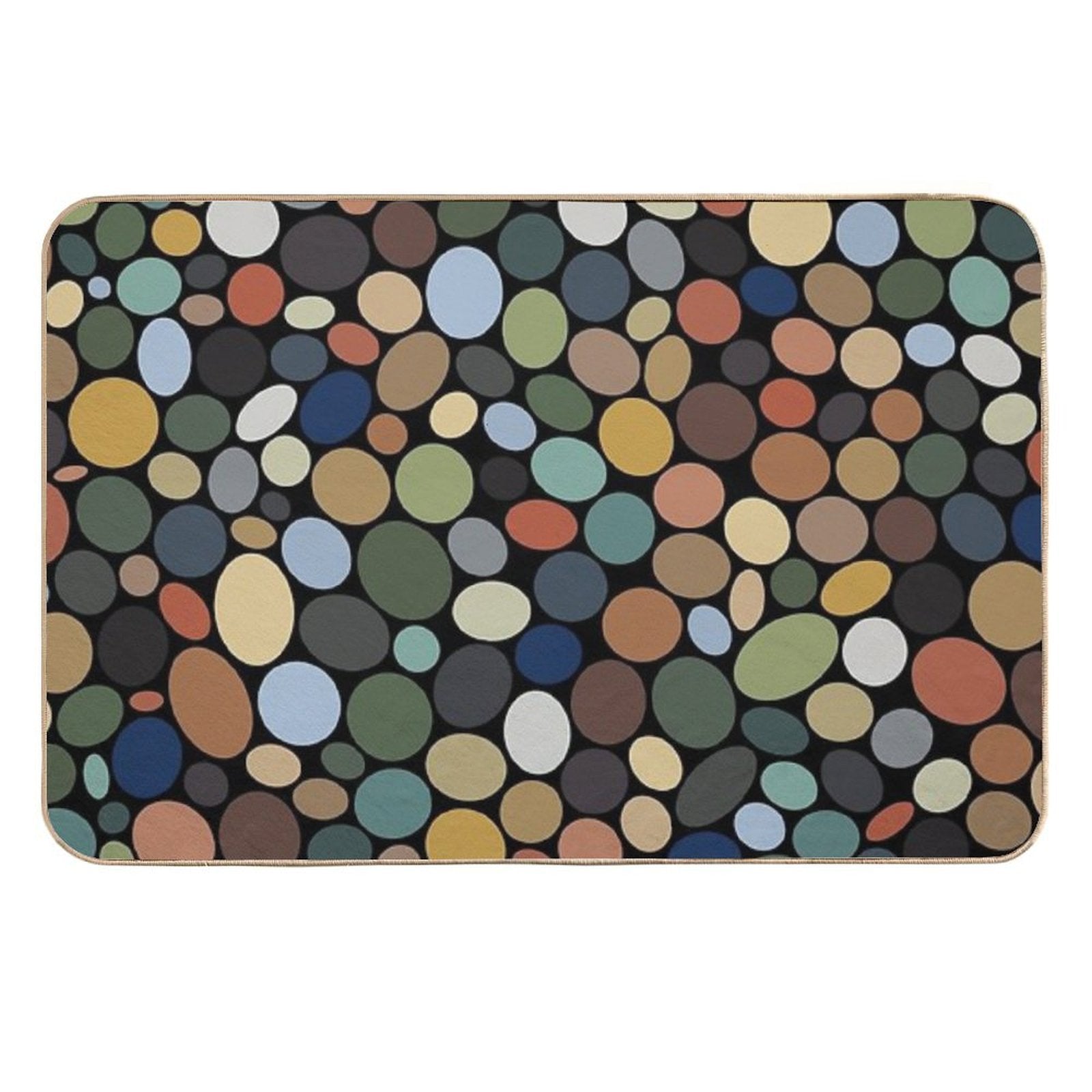 Pebbles Three Black  High-Traffic Bath Mat