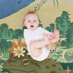 Mystic Fuji Frog And Rabbit in A Dreamscape Premium Throw Blanket