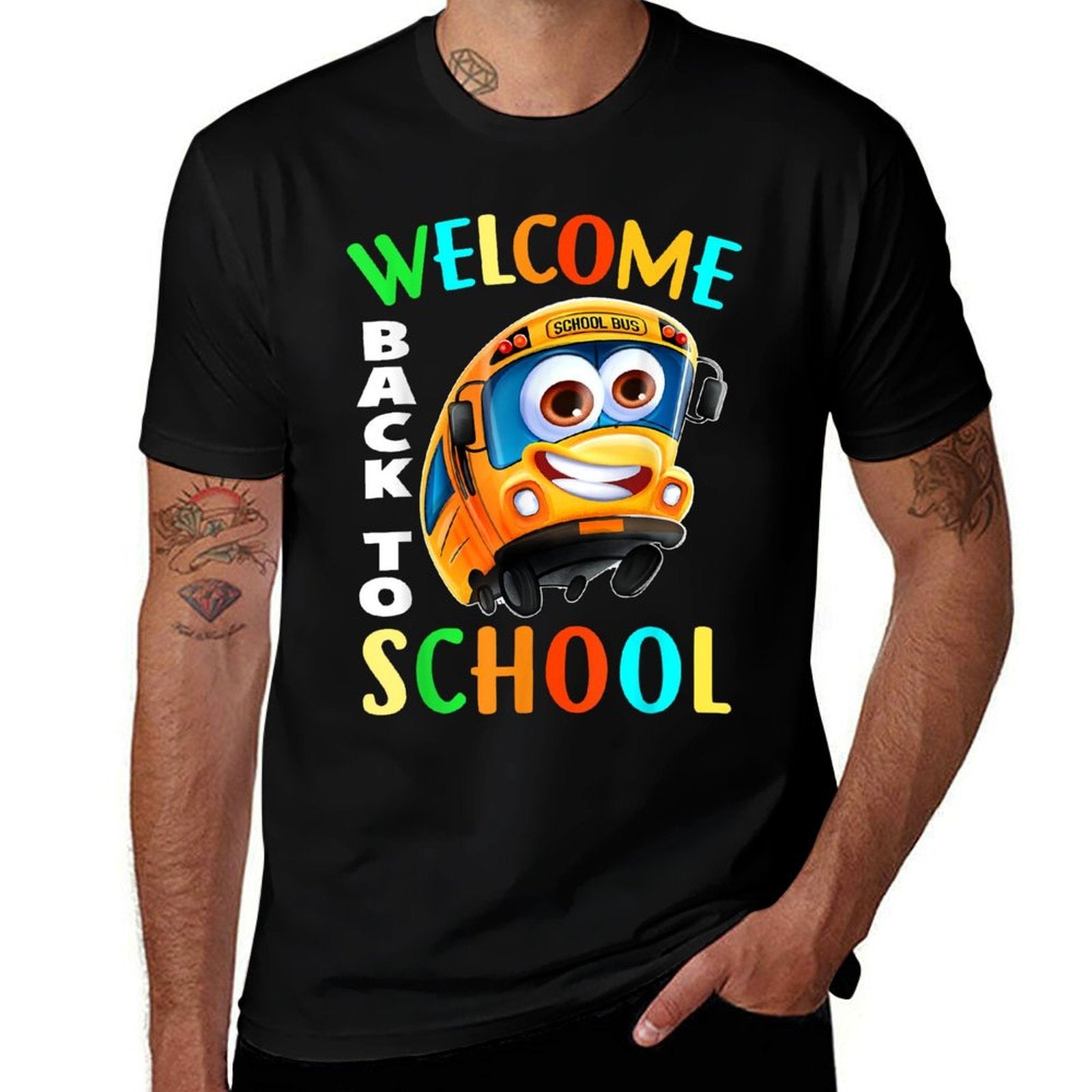 Welcome Back To School School Bus Driver Mens Boys  Breathable T-Shirt