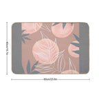 Botanical Leaf Pattern in The Colours Peach, Mauve, White And Blue  Stain-Proof Bath Mat