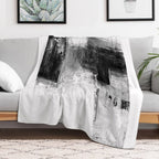 Black White Abstract Sustainable Throw Blanket