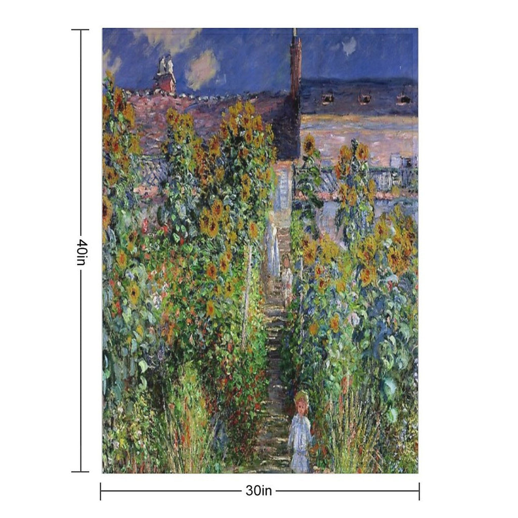 Monet's Garden at Vétheuil - Claude Monet Lightweight Throw Blanket