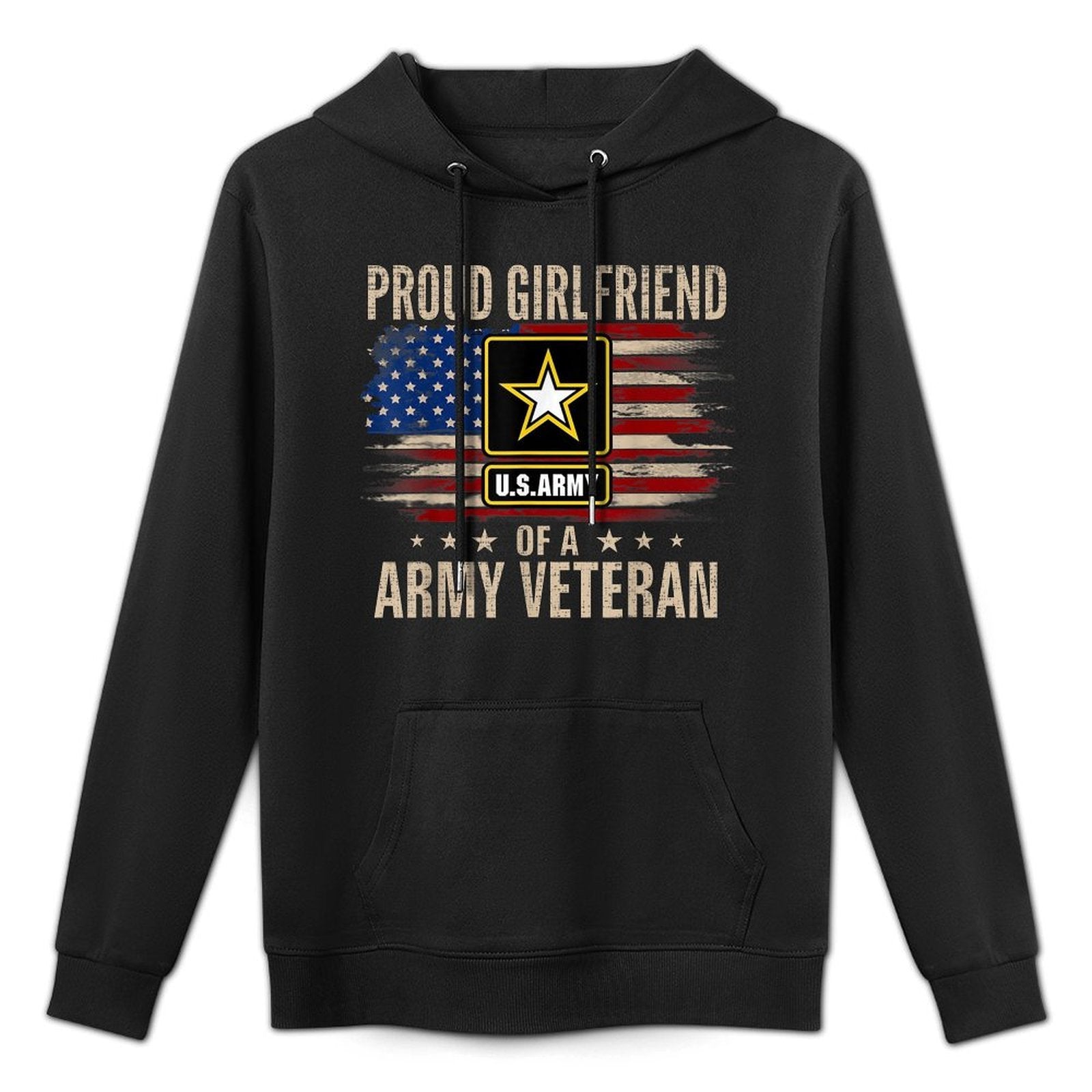 Vintage Proud Girlfriend Of A Army Veteran American Machine Washable Hoodie