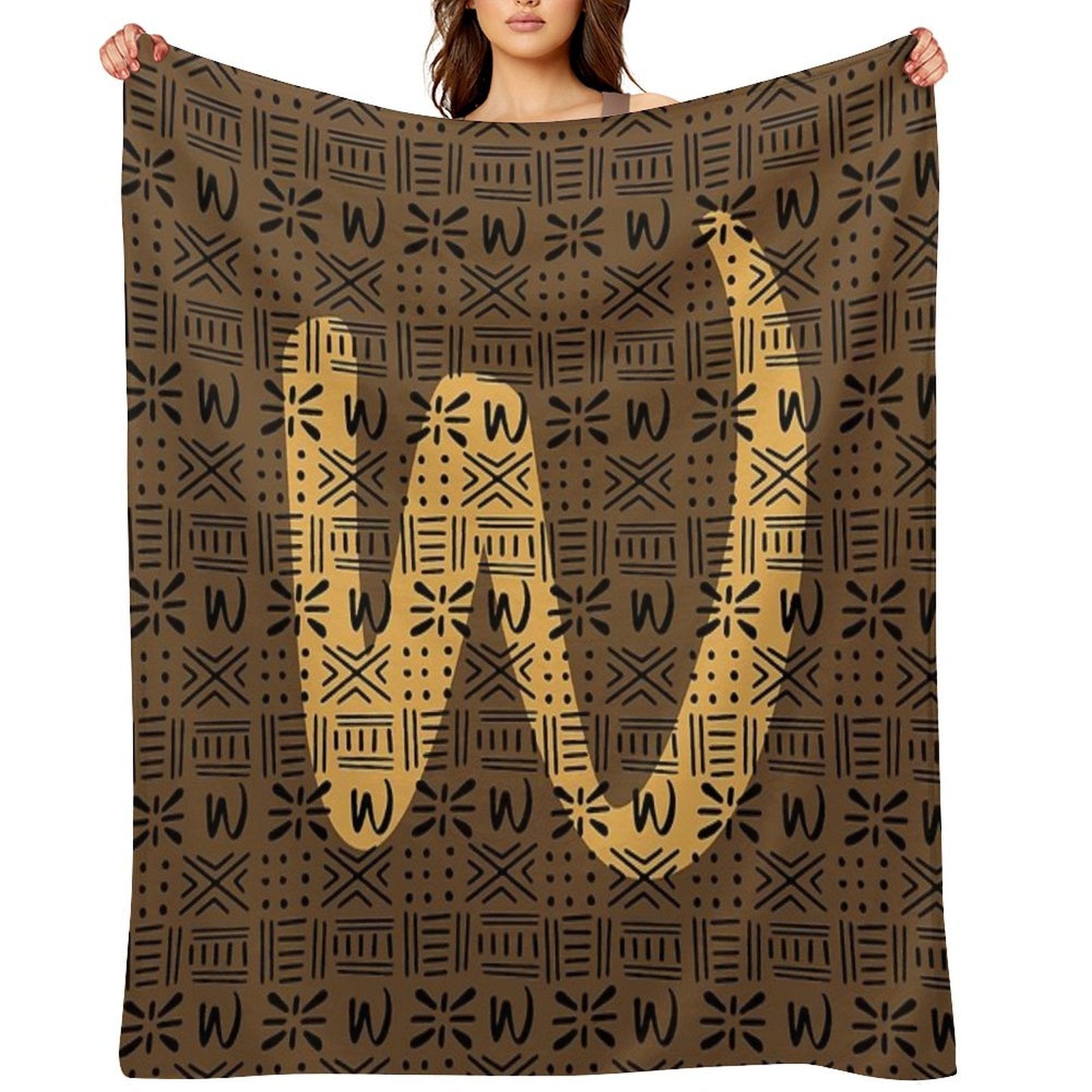 Bogolan Colored Art Anti-pilling Throw Blanket