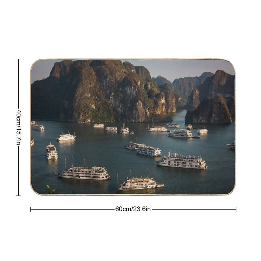 Halong Bay Vietnam Just before Sunset  Odorless Bath Mat