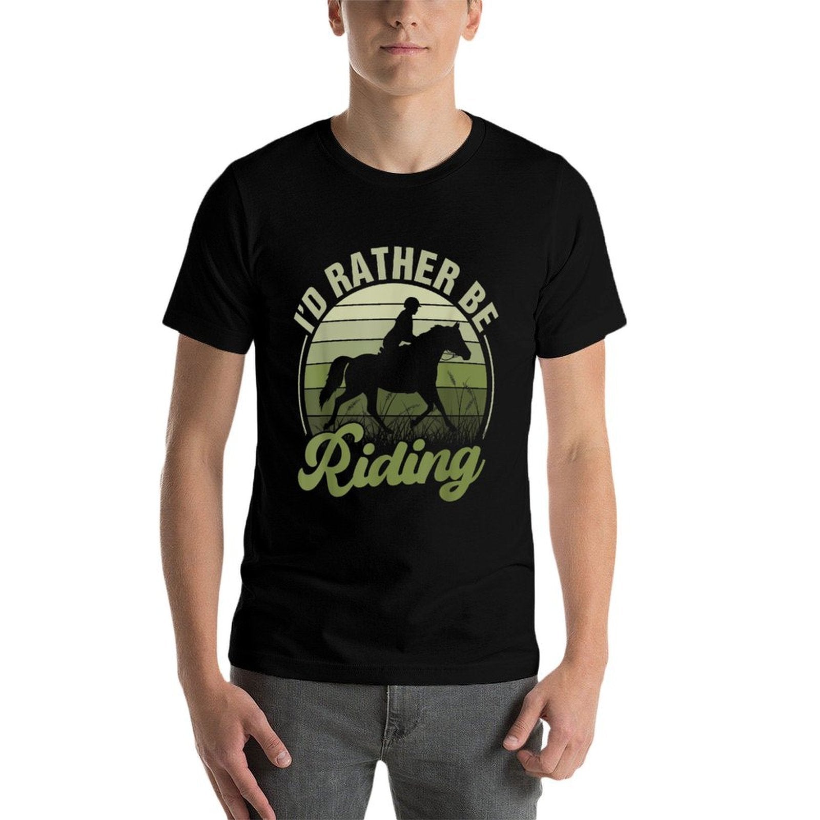 Horse-Shirt Id Be Riding Funny Equestrian Womenn Girl, Female X-Small, Blue  Heathered Texture T-Shirt