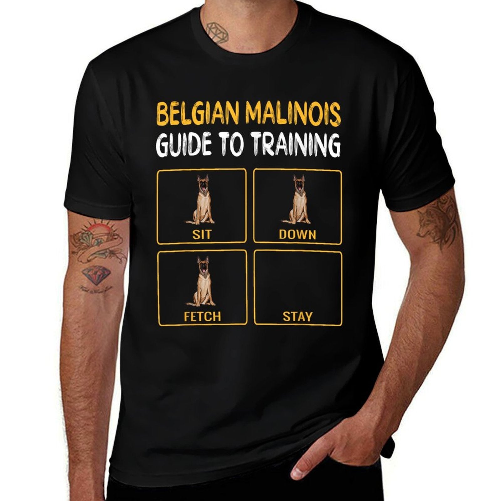 Funny Belgian Malinoi Guide To Training Dog Obedience for Men Women  Versatile T-Shirt
