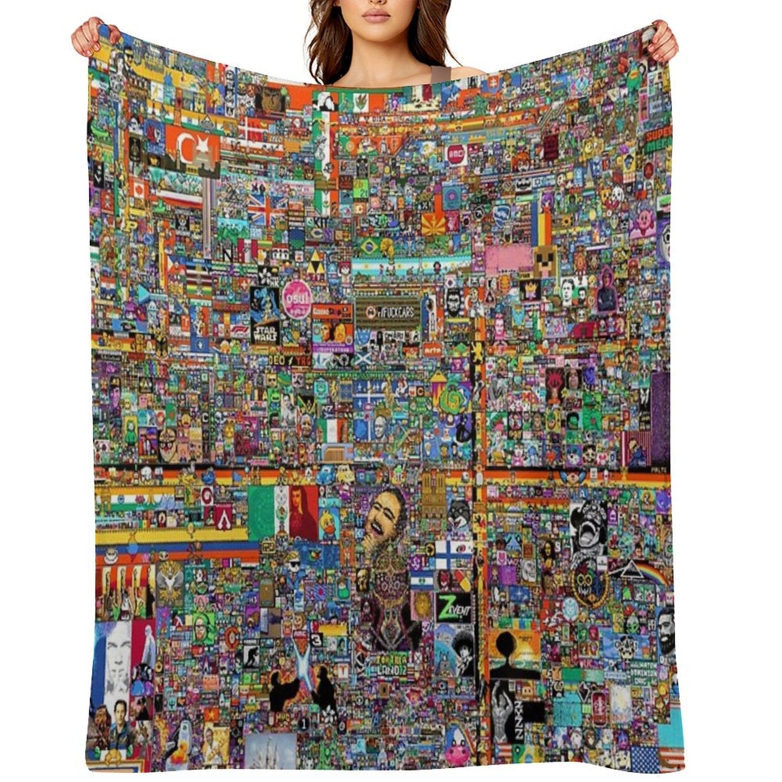 Reddit Rplace Poster Sustainable Throw Blanket