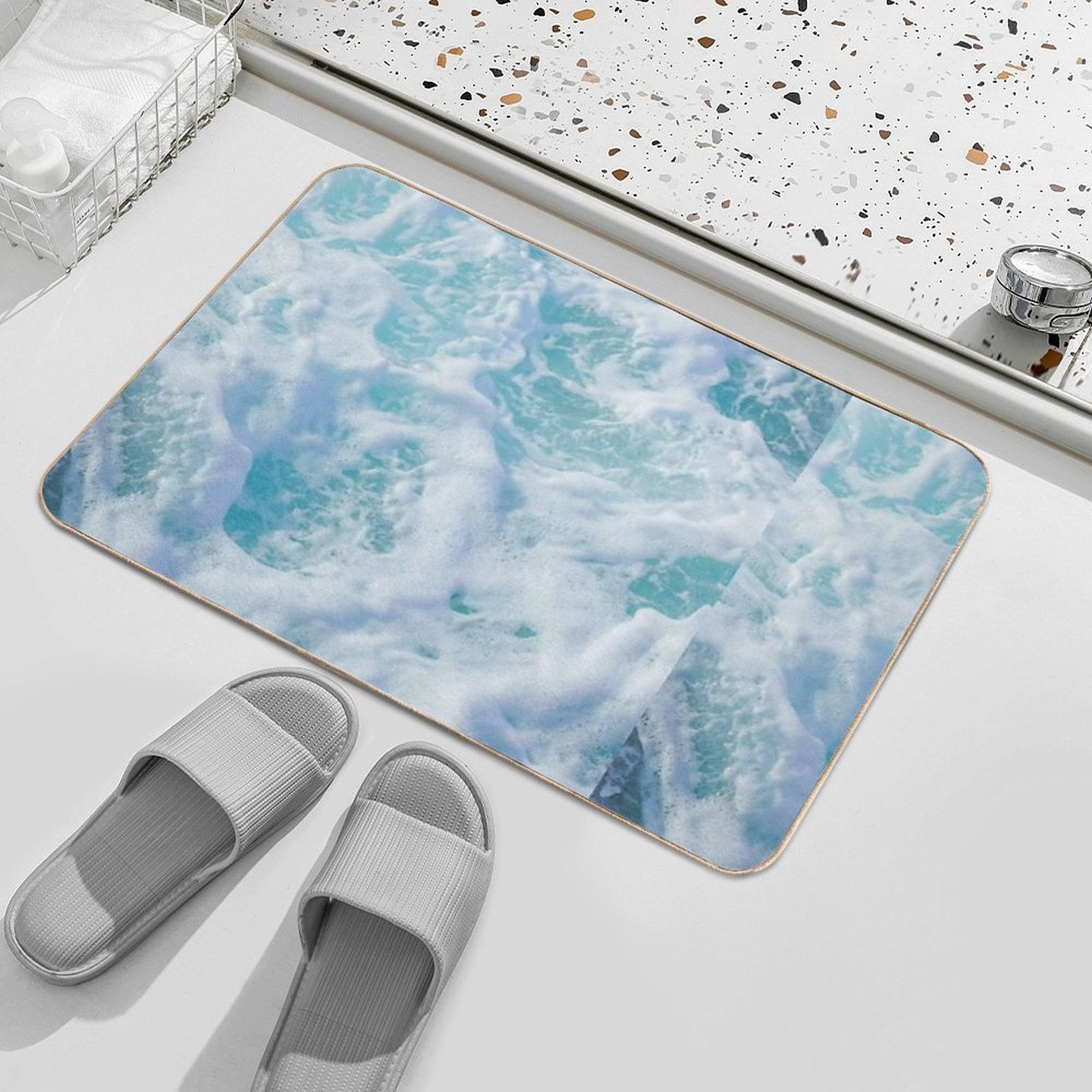 Ocean Waves  Odorless Bath Mat