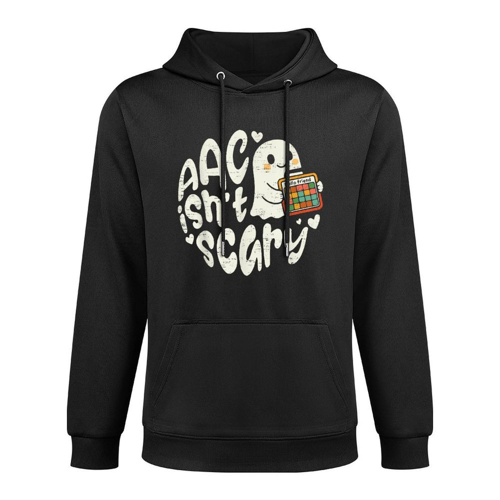 AAC Ghost SLP Halloween AAC SLP, Speech Therapist Inclusive Shape Retention Hoodie
