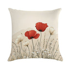 Red Poppies In Bloom Soft Bedroom Essential Throw Pillow