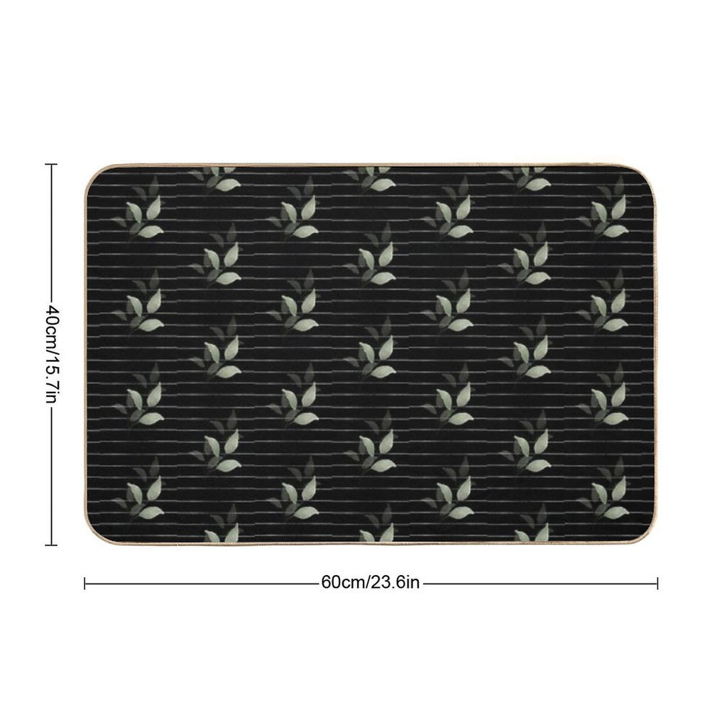 Flowers on Stripes  Multi-Purpose Bath Mat