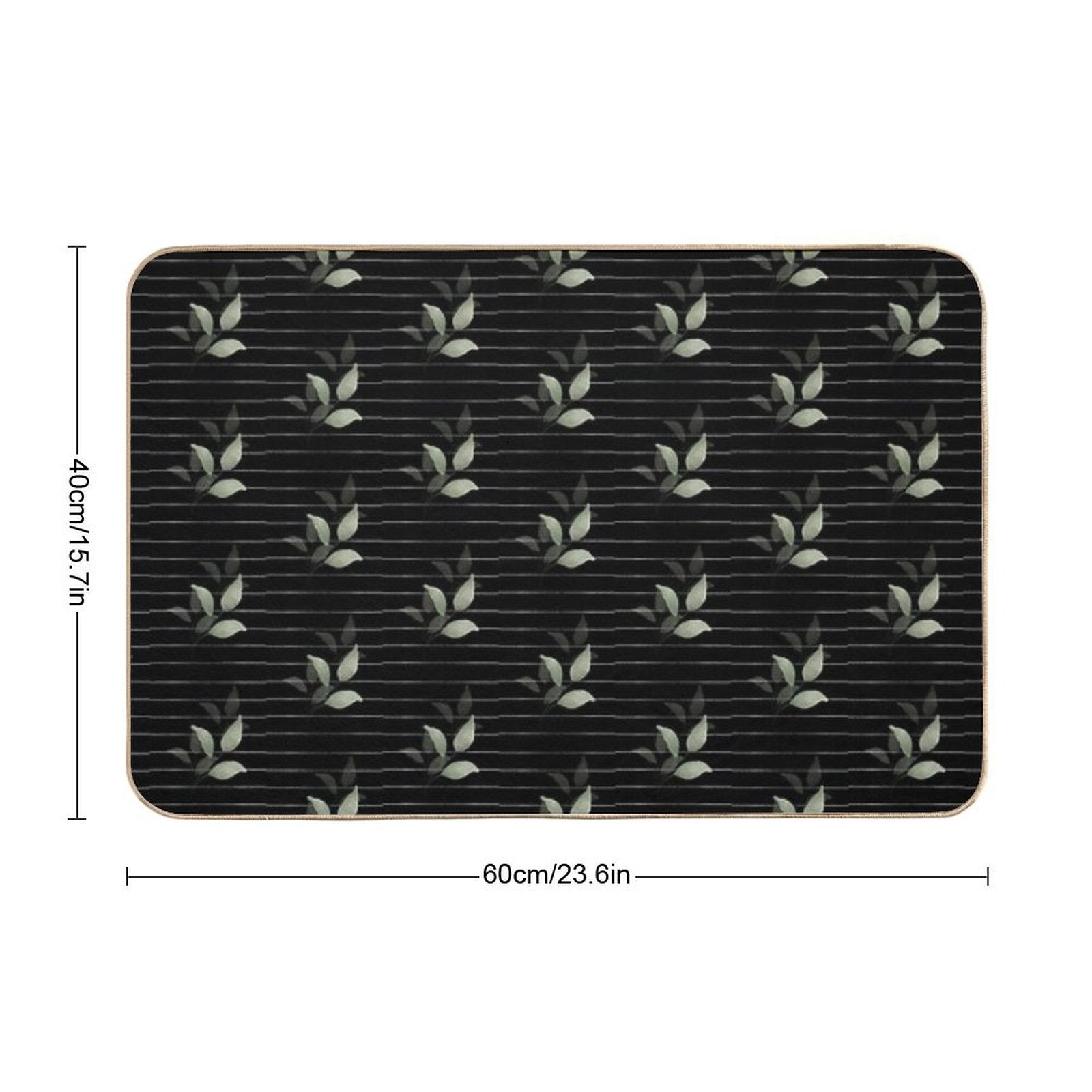 Flowers on Stripes  Multi-Purpose Bath Mat