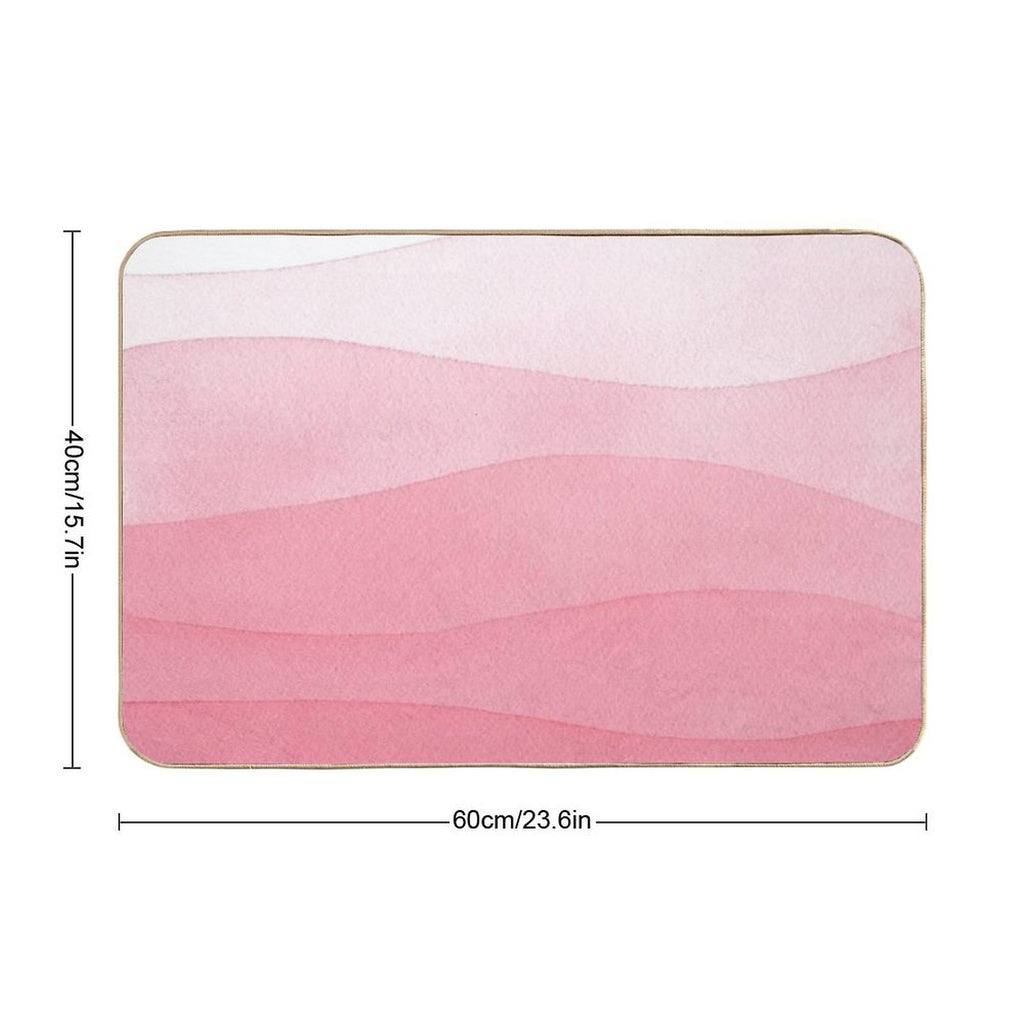 Pink Watercolor Waves  Eco-Friendly Bath Mat