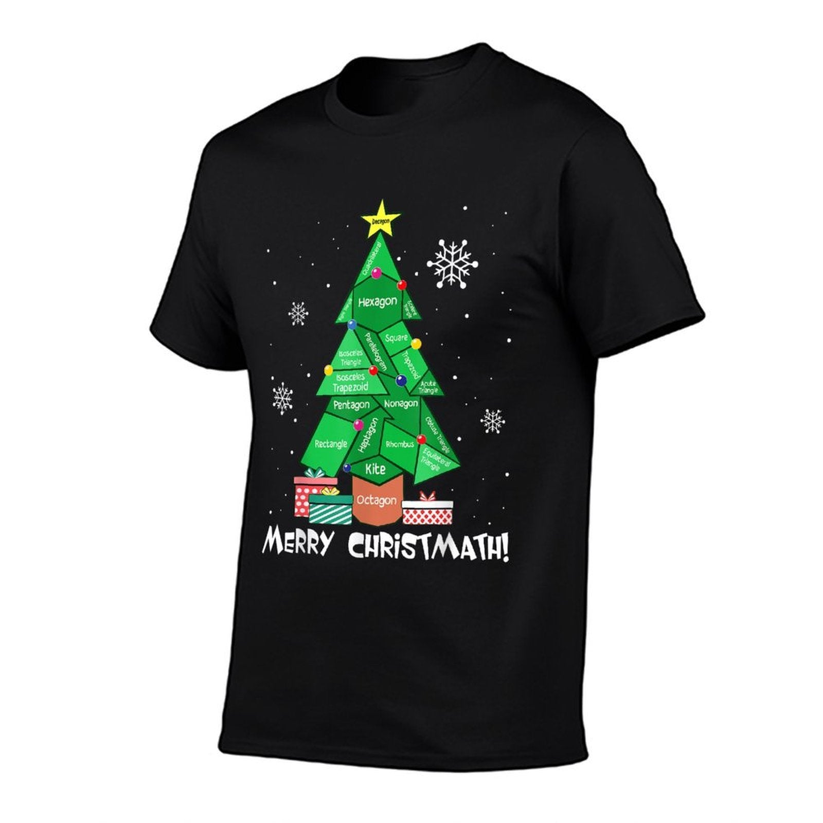 Math Teacher Polygon Christmas Tree Geometry Merry Christmas  Durable T-Shirt