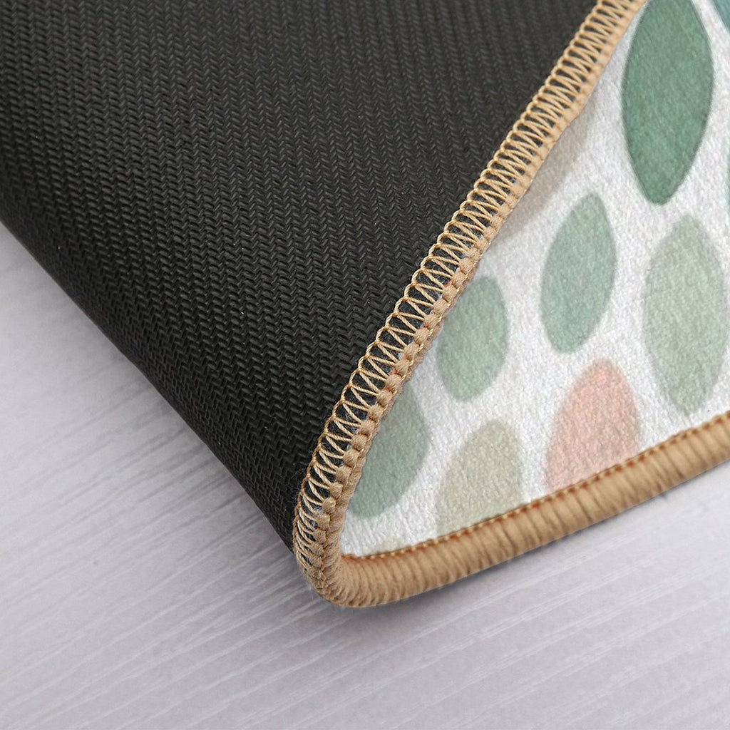 Floral Bloom Pattern, Coral, Peach, Green  Toxin-Free Bath Mat