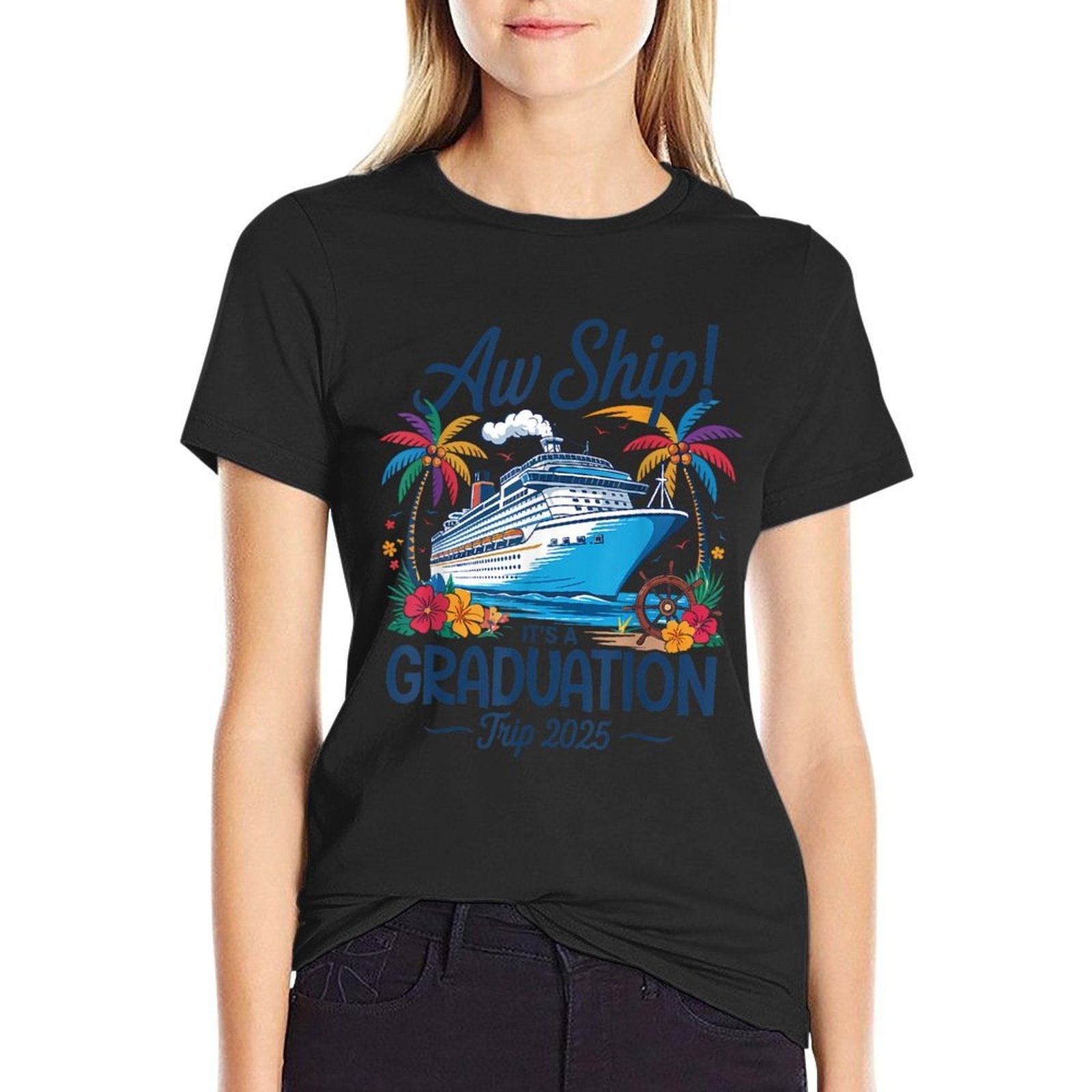 Aw Ship Its A Graduation Trip 2025 Matching Cruise Squad  Graphic-printed T-Shirt