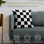 Chequered Flag Soft Reinforced Edging Throw Pillow