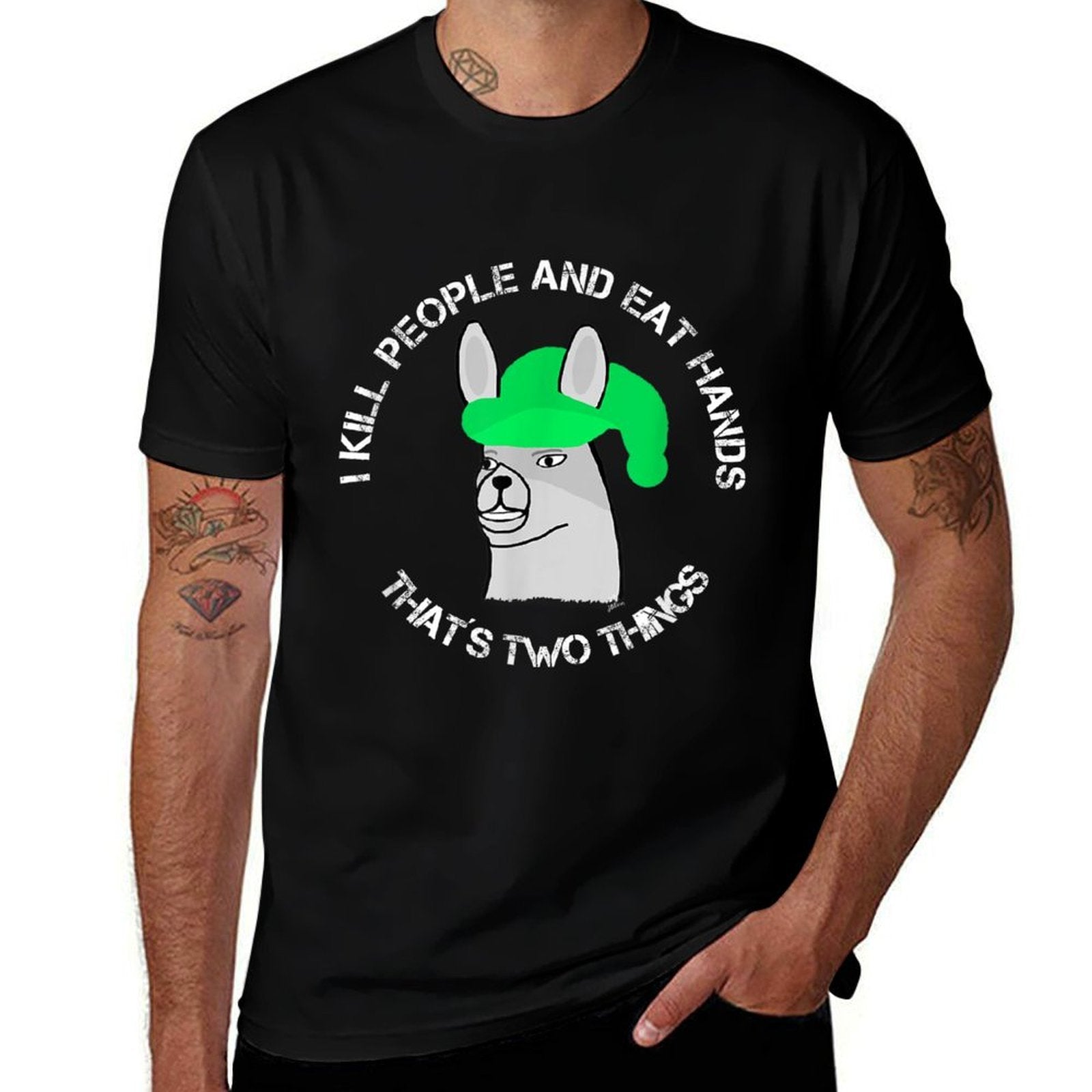 Lamas with Hats Karl - Thats Two Things - Funny Karl  Heathered Texture T-Shirt