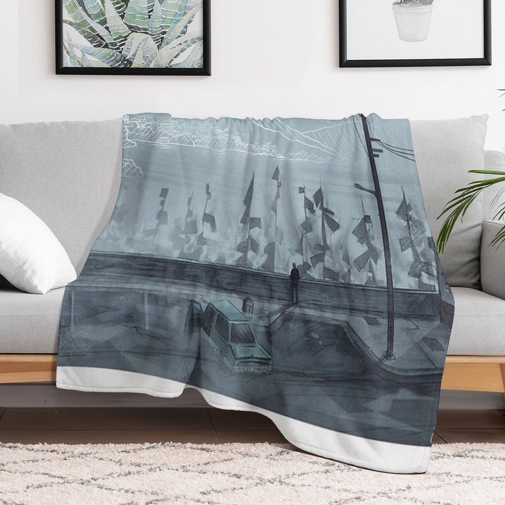 Toluca Lake - Silent Hill Fanart - Art by Eliott Sontot Eco-conscious Throw Blanket