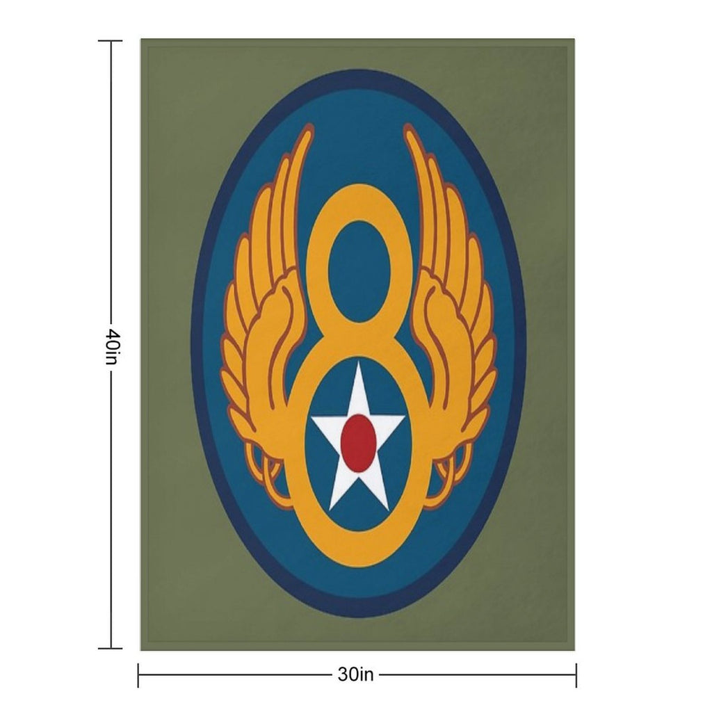 8th Airforce Emblem Eco-conscious Throw Blanket