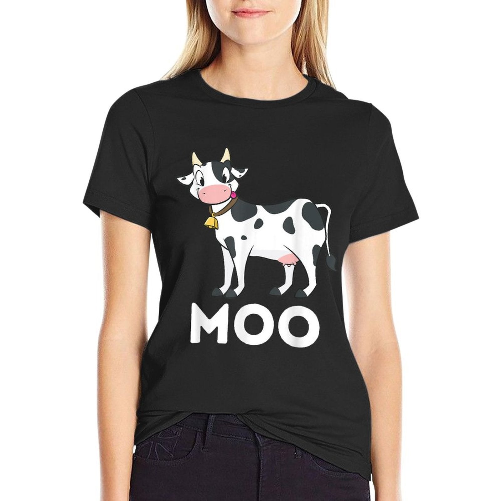 Moo - Funny Cow Lover Famer Cattle Ranch Dairy Farming  High-quality Stitching T-Shirt
