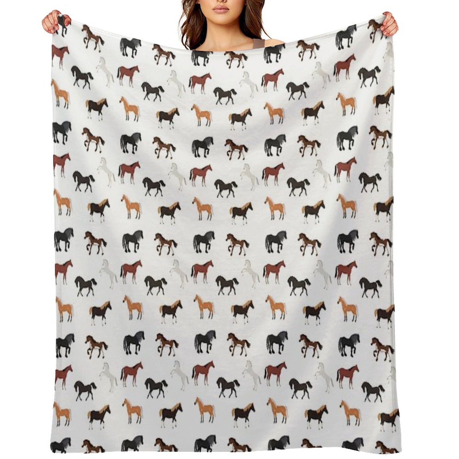 Love Of Beautiful Horses Wrinkle-free Throw Blanket