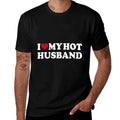 I Love My Hot Husband Funny Red Heart Love Hot Husband  Heathered Texture T-Shirt
