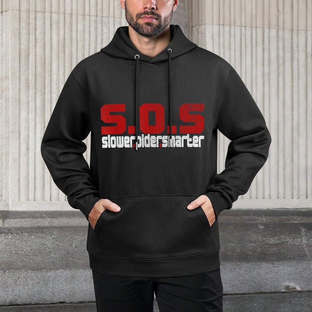 SOS Slow Older Smart  Gifts for 50th 60th Birthday Breathable Fabric Hoodie