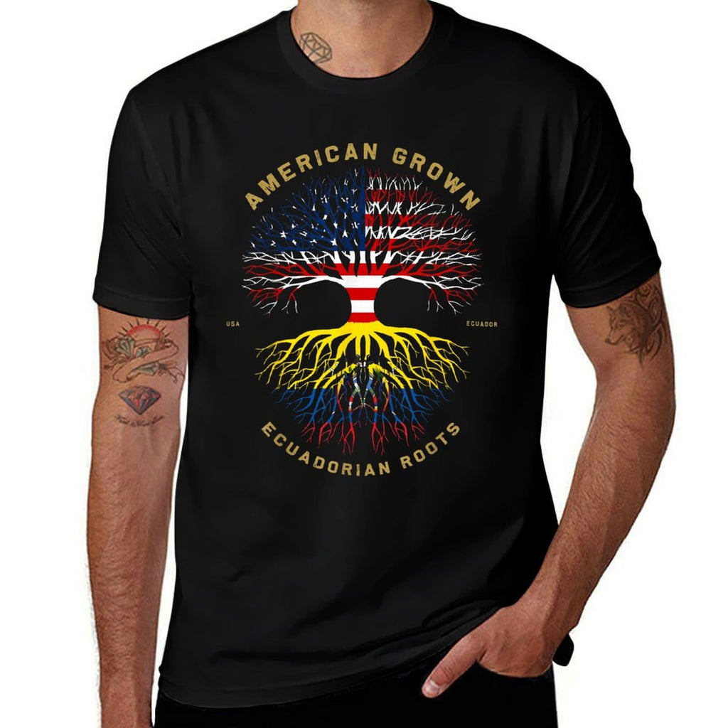 American Grown With Ecuadorian Roots Tree USA Gifts  Eco-friendly Material T-Shirt