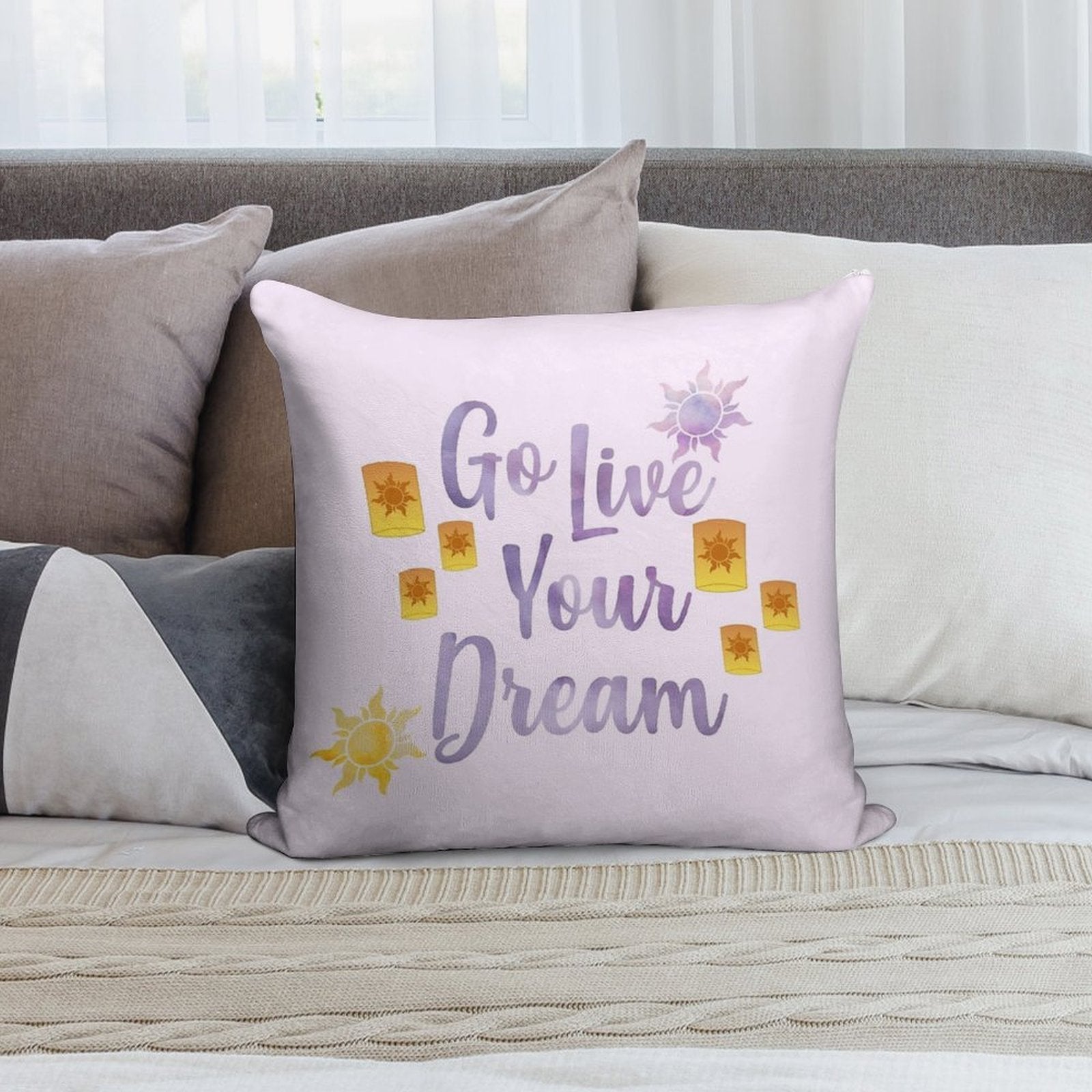 Go Live Your Dream Tangled Soft Gift Ready Throw Pillow