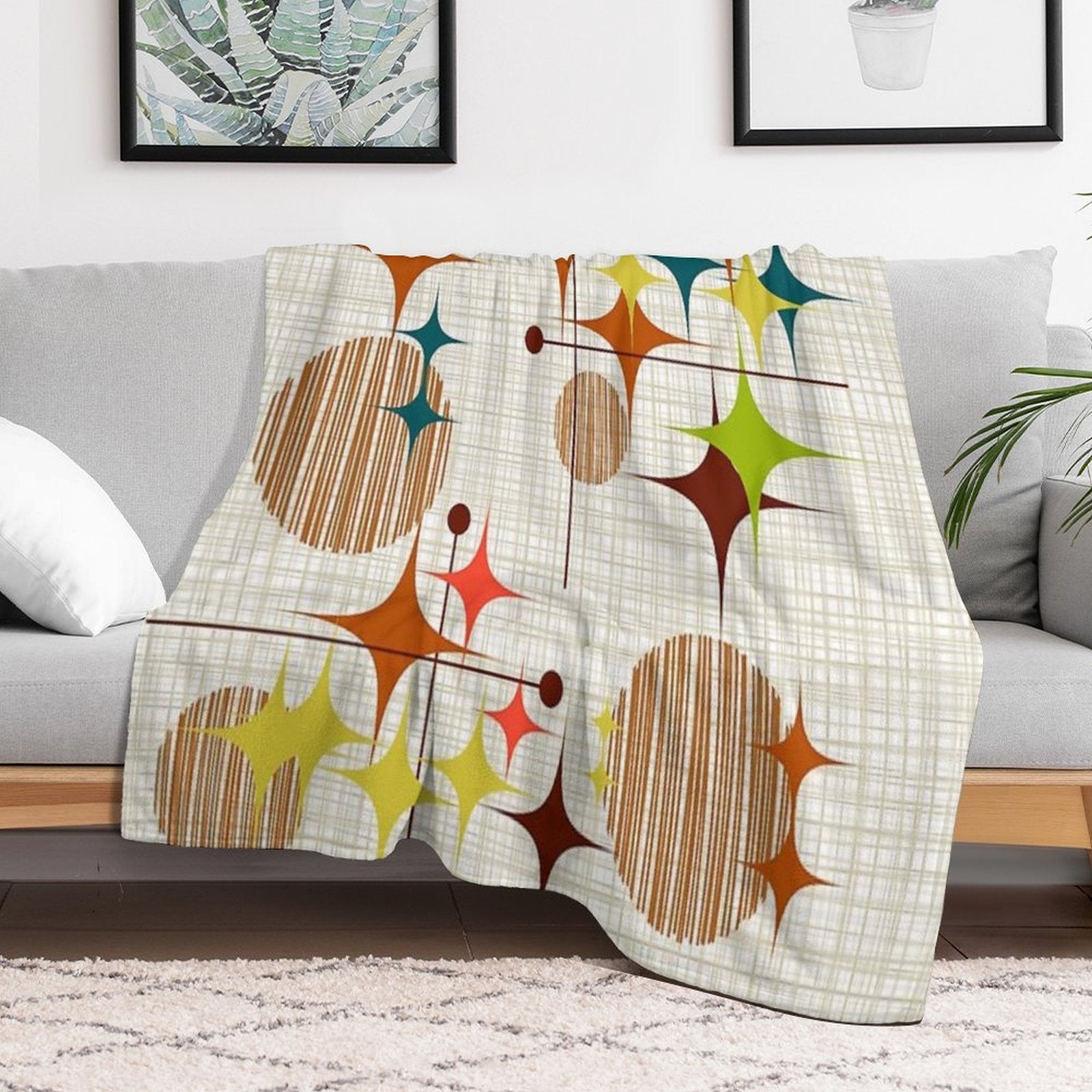 Eames Era Starbursts And Globes 4 (bkgrnd) Comfort Throw Blanket