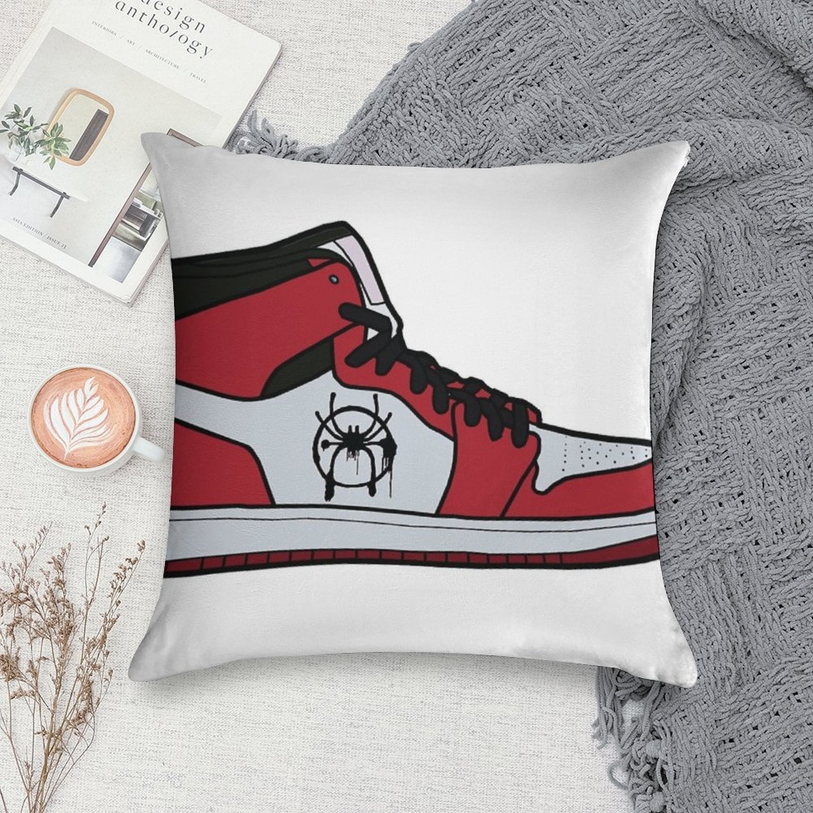 Into The Spider-Verse Shoe Soft Fade-Resistant Throw Pillow