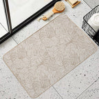 Monstera Moderna Neutrals Beige And Taupe  Fade-Resistant Bath Mat