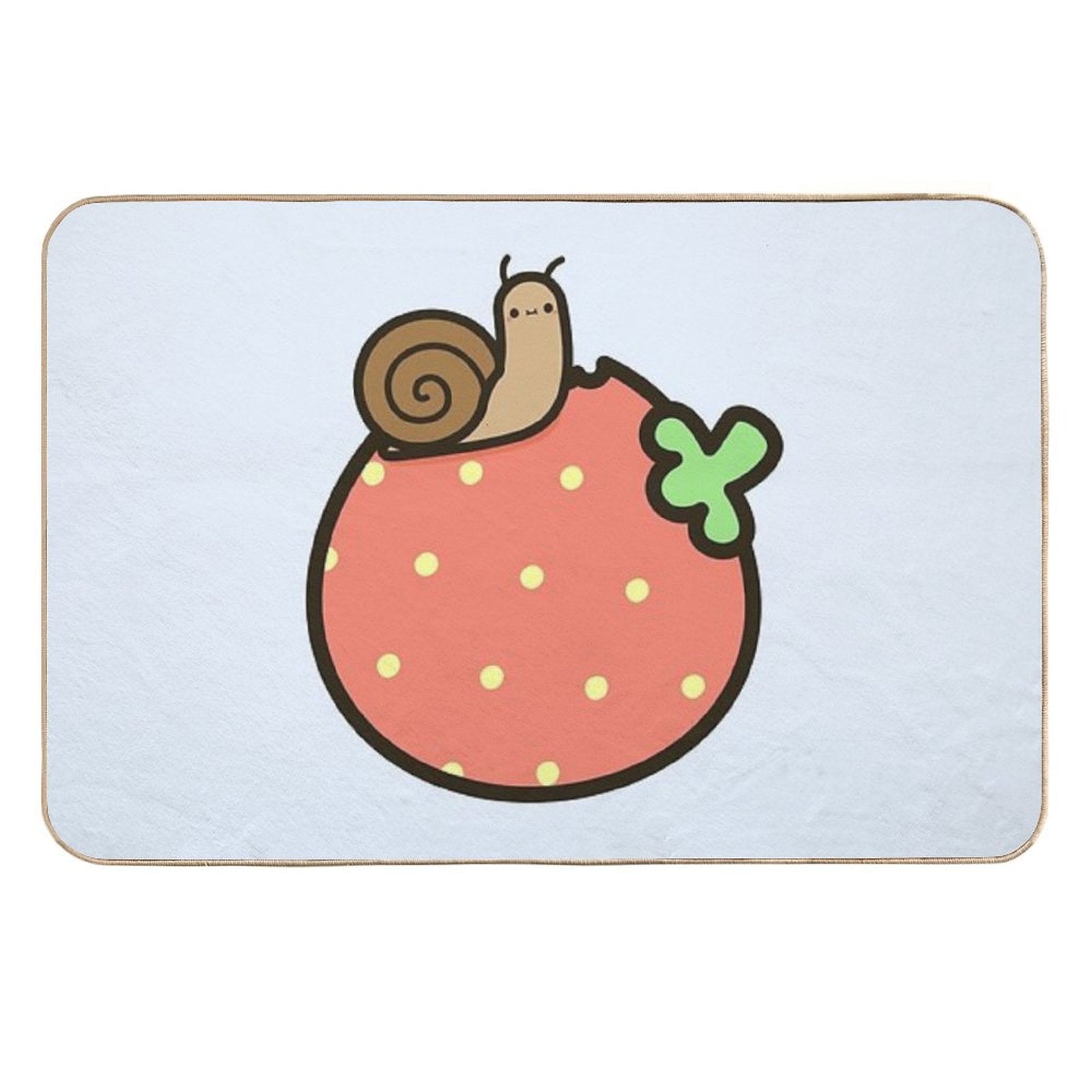 Cute Snail on Strawberry  Non-Slip Bath Mat