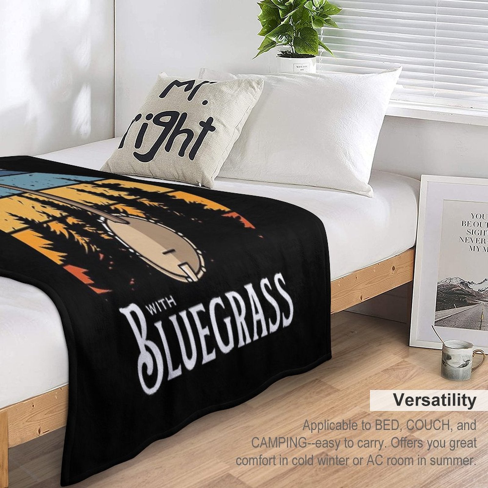 Life Is Better with Bluegrass (Banjo) Versatility Throw Blanket