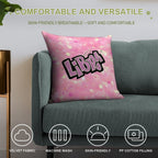 Libra Bratz Style - Iconic Pink Glitter Font Logo Cute Y2k Aesthetic Soft Short Plush Fabric Throw Pillow