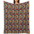 Textile Collage of Wild Prints Eco-conscious Throw Blanket
