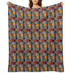 Textile Collage of Wild Prints Eco-conscious Throw Blanket