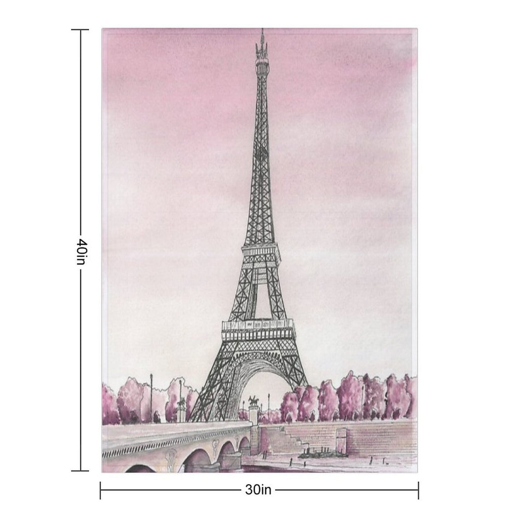 Pink Paris Eco-conscious Throw Blanket