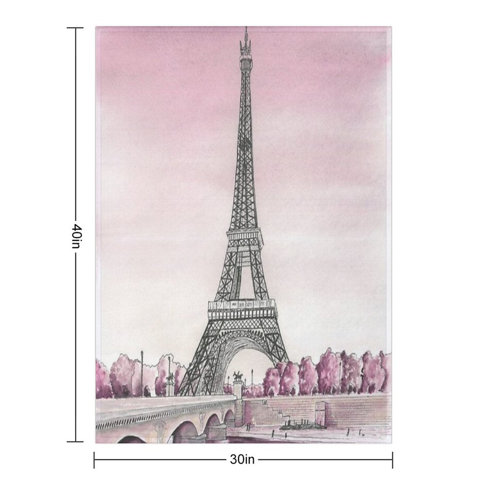 Pink Paris Eco-conscious Throw Blanket