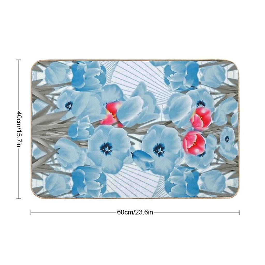 Tulip Blossom Abstract Art Print  Dirt-Trapping Bath Mat