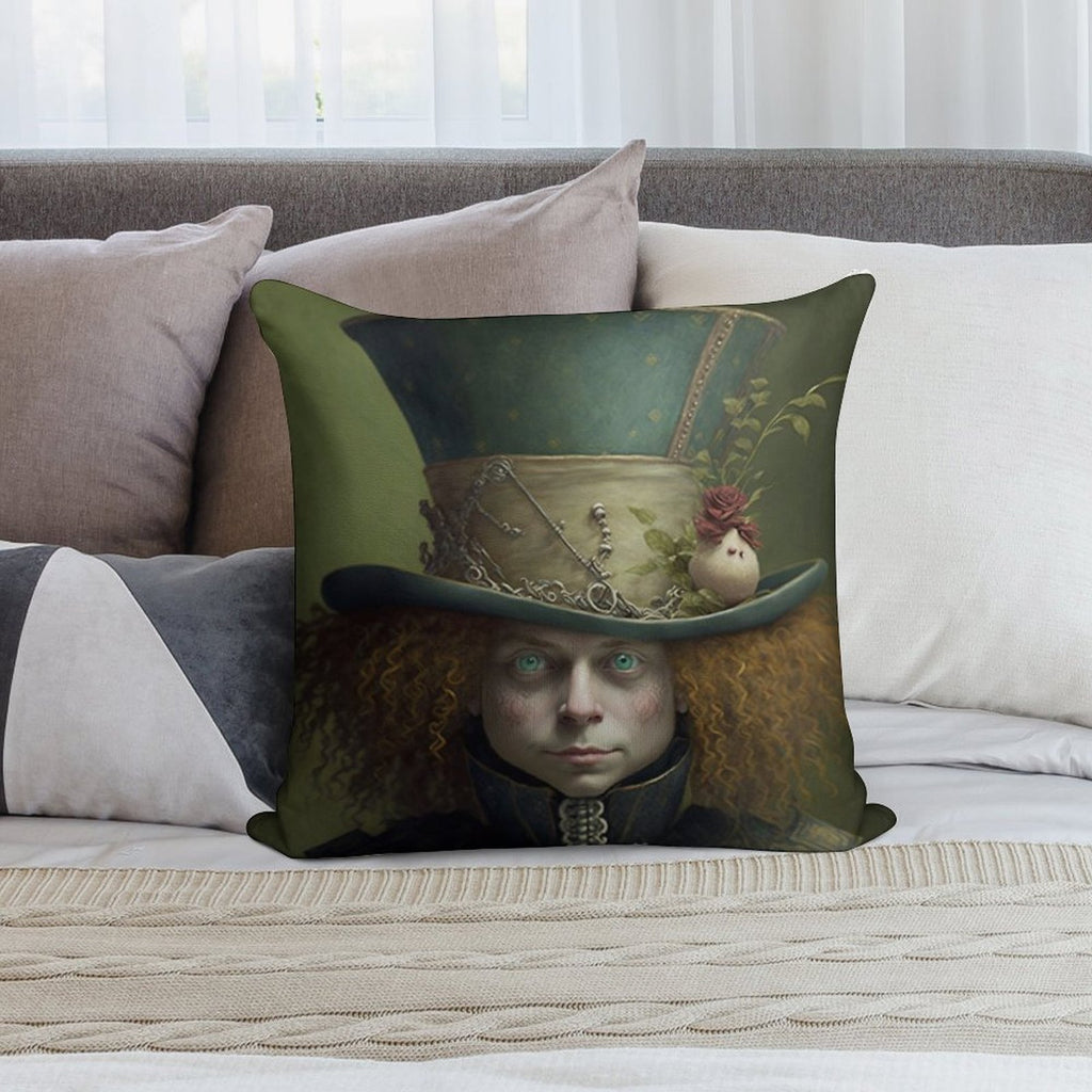The Mad Hatter - Alice in Wonderland Collection Soft Ultra-Soft Texture Throw Pillow